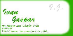 ivan gaspar business card